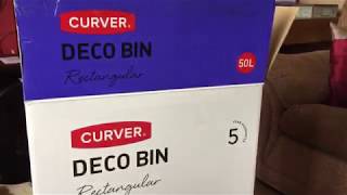 Curver Deco Bin Rectangular 50 Litre Review  Unboxing [upl. by Milton]