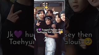 Jk💜 hugged Halsey then Taehyung feel jealous 🥺shorts btsshorts btsarmy bts ytshorts trending [upl. by Alamaj]