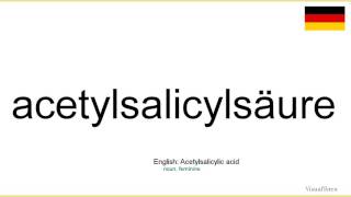 How to pronounce Acetylsalicylsäure German [upl. by Bissell]