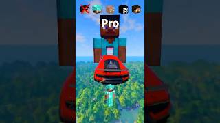 NOOB vs PRO vs VILLAGER vs HACKER vs HEROBRINE Car Jump Challenge 😂 🚗 shorts beamngdrive [upl. by Oilegor]