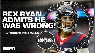 Rex Ryan admits HE WAS WRONG over CJ Stroud 👀  NFL Countdown [upl. by Enomahs]