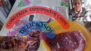 COMO FAZER ESPETINHO DE CARNE DELICIOSO [upl. by Ellery904]