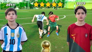 Mini MESSI vs Mini RONALDO  Chi è più FORTE PALLONE DORO DEI BAMBINI [upl. by Gardia]