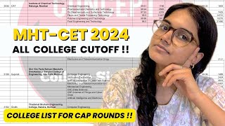 MHTCET All College of Mumbai 😍 with CAP Rounds Cutoff  College List of Mumbai  MHT CET 2024 [upl. by Harding239]