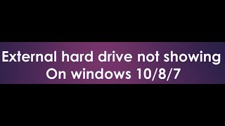 external hard drive not showing on windows 10 [upl. by Arihsat]