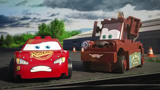 Mater Cruz Ramirez Lightning McQueen and The Stig Race Europe in New LEGO Juniors Top Gear video [upl. by Eihs]