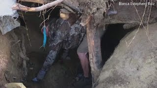 Modesto homeless found living in elaborate riverside caves [upl. by Eoz788]