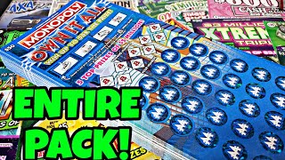 🚨💰The Entire Pack  Monopoly Own It All 50 Lottery Scratch Off Tickets  50000000 Top Prize [upl. by Nikal]