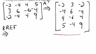 Linear Algebra Finding Bases for a Row Space and a Column Space [upl. by Arni]