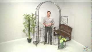 Hodgson Garden Metal Arbor with Gate and Planter Stands  Product Review Video [upl. by Kin977]