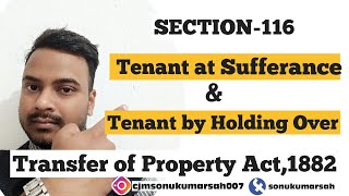 Section116Tenant at sufferance amp Tenant by holding over Transfer of property Act 1882 [upl. by Lladnar200]