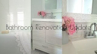 MINIMALIST BATHROOM REMODEL UPDATE [upl. by Ydnal]