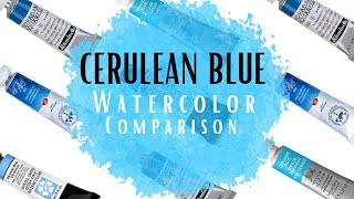 Cerulean Blue Watercolor Comparison  Daniel Smith  Winsor amp Newton  Schmincke  White Nights [upl. by Ailic]