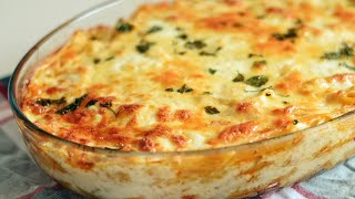 White Sauce Pasta And Chicken Bake  Creamy Bechamel Sauce [upl. by Aneled137]