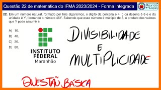 07  Questão 22 IFMA 20232024  Forma Integrada [upl. by Jehias]