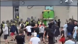 BREAKING FOOTAGE🚨ROTHERHAM RIOTS HOTEL FIRE PEOPLE TRAPPED [upl. by Neiman292]