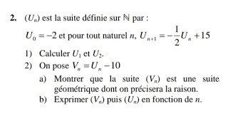 Exercice corrigésuite géométrique [upl. by Areemas]