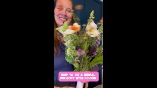 How to wrap a bridal bouquet in ribbon tutorial If you’re planning to DIY your wedding flowers th [upl. by Isidora]