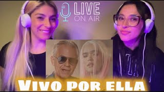 ANDREA BOCELLI KAROL G VIVO POR ELLA 🤍🤍🤍REACCION SIN PRETENDER reaccion karolg andreabocelli [upl. by Jessa537]