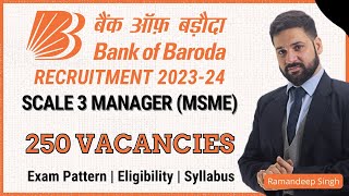 Bank of Baroda Recruitment 202324  Bank of Baroda Scale III MSME Notification 2024 [upl. by Ojyllek837]