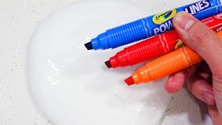 Satisfying Slime Coloring Sherbet Swirls with Scented Crayola Markers [upl. by Anawal800]