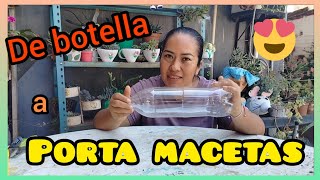 Cómo hacer macetas colgantes con botellas de refresco o PORTA MACETAS mi mayiyo tiro mis botellas 😭 [upl. by Notirb323]