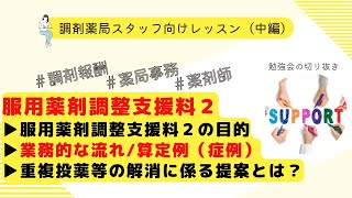 【服用薬剤調整支援料】服用薬剤調整支援料２目的、流れ等の解説【中編】【その②】【令和6年調剤報酬改定】【調剤報酬改定】 [upl. by Gomez]