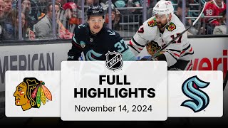 NHL Highlights  Blackhawks vs Kraken  November 14 2024 [upl. by Netsew]