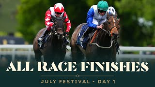 All race finishes from day 1 of the July Festival at Newmarket racecourse [upl. by Eanom125]