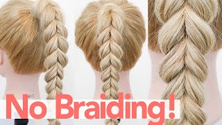 NO BRAIDING BRAIDS EP 3  How to Basic Pull Through Braid For Beginners The Most Simple Braid Ever [upl. by Remo]