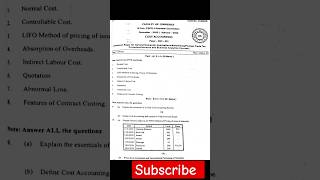 degree 5th semester cost accounting last year question papercost accounting 2023 question paper [upl. by Toni]