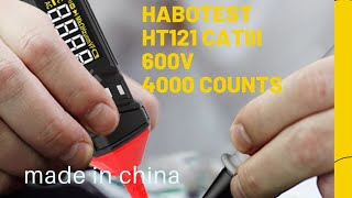 HABOTEST HT121 OR GVDA GD107 PEN TYPE MULTIMETER4000 COUNTSCATIII600Vmade in china [upl. by Ailime]