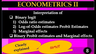 Interpretation of binary logit Probit estimates Attube3378 [upl. by Sej]