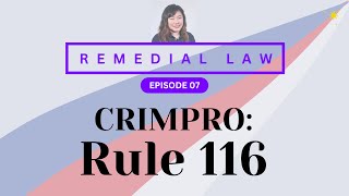 REMEDIAL LAW REVIEW CRIMPRO 07 Rule 116 [upl. by Riplex]