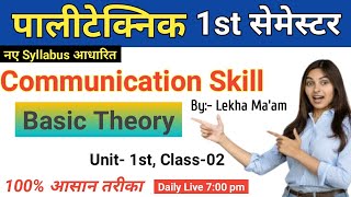 Polytechnic 1st Semester Communication Skill Class02 BTEUP New Syllabus By Lekha Maam [upl. by Ronalda]