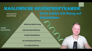 Maslowsche Bedürfnispyramide  leicht erklärt  mit Beispielen und Bezug auf Arbeitsleben [upl. by Eylhsa804]