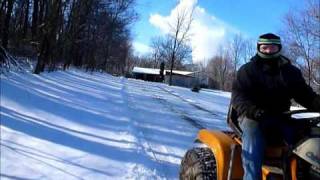 Snow plowing with the 1991 2082 cub cadet super garden tractor [upl. by Zoe]