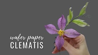 How to make Wafer Paper Clematis  FREE TEMPLATE  Florea Cakes [upl. by Htebsil]