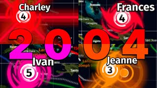 2004 Atlantic Hurricane Season Animation [upl. by Nylinnej]