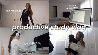 STUDY VLOG  7AM productive days in my life intense studying uni planner setup [upl. by Demeter107]