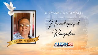 Live Streaming Uitvaart amp Crematie Narendrepersad Ramgoelam [upl. by Aerbas]