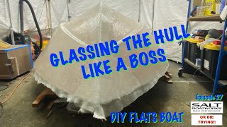 27 DIY Boat Building Next Step FIBERGLASS SIDES [upl. by Barber611]