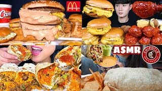 ASMR MUKBANG BURGERBURRITOFRIED CHICKEN MUKBANG COMPILATION [upl. by Myke531]