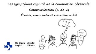 Les symptômes cognitif de la commotion cérébrale Communication 1 de 2 [upl. by Pacifica]