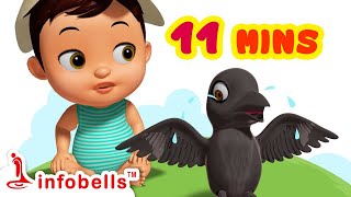 கா கா காக்கா காக்கா பாட்டு  Tamil Rhymes for Children  Infobells [upl. by Olsson]