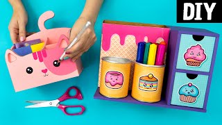 ORGANIZADORES INCRÍVEIS COM PAPELÃO 💜 Make Barbie Gatinho e Doces Kawaii 💜 DIY [upl. by Ttenna]