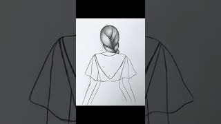 Girl back side drawing with pencil ✏️✏️girlbacksidedrawing pencilart ytviral ytshorts [upl. by Reuben]