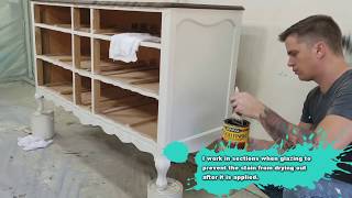 Vintage Dresser Makeover Painting Furniture and Antique Glazing [upl. by Jezrdna]