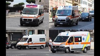 Compilation Ambulanze di Roma in sirena  Italian ambulances responding in Rome [upl. by Akinaj]