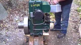 Lister d stationary engine on a nice autum day [upl. by Lamson]